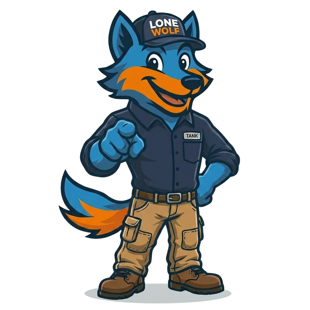 Lone Wolf Septic mascot Tank
